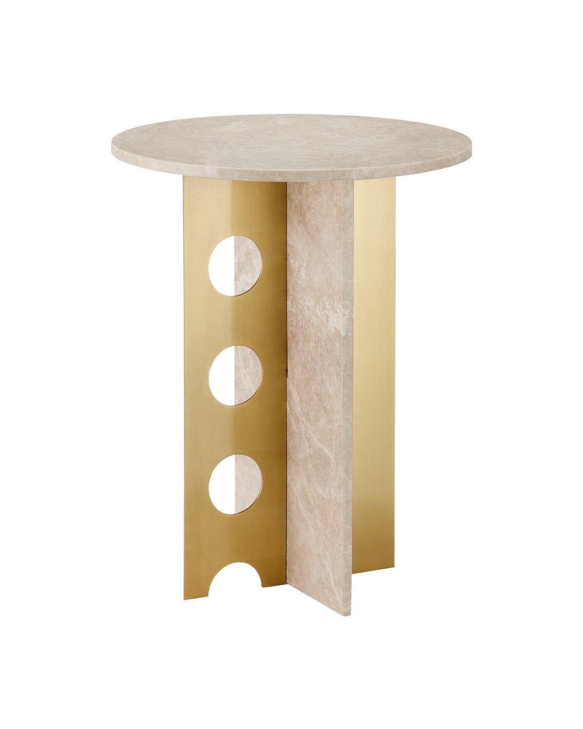 Accent Table from the Selene collection in Natural/Polished Brass finish