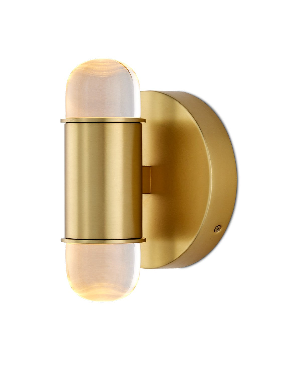 LED Wall Sconce from the Capsule collection in Brushed Brass/Clear finish