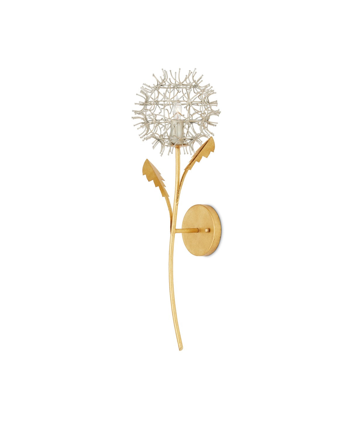 One Light Wall Sconce from the Dandelion collection in Contemporary Silver Leaf/Silver/Contemporary Gold Leaf finish