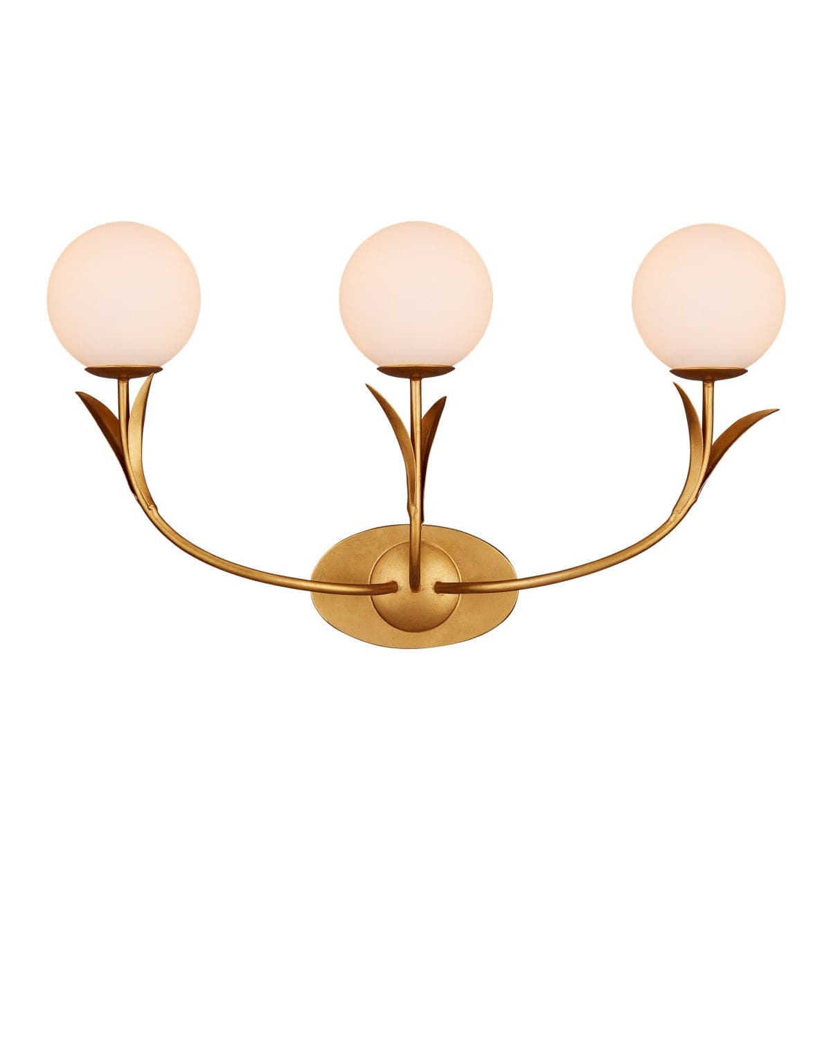 Currey and Company - 5000-0261 - Three Light Wall Sconce - Contemporary Gold Leaf/Sugar White/Frosted White