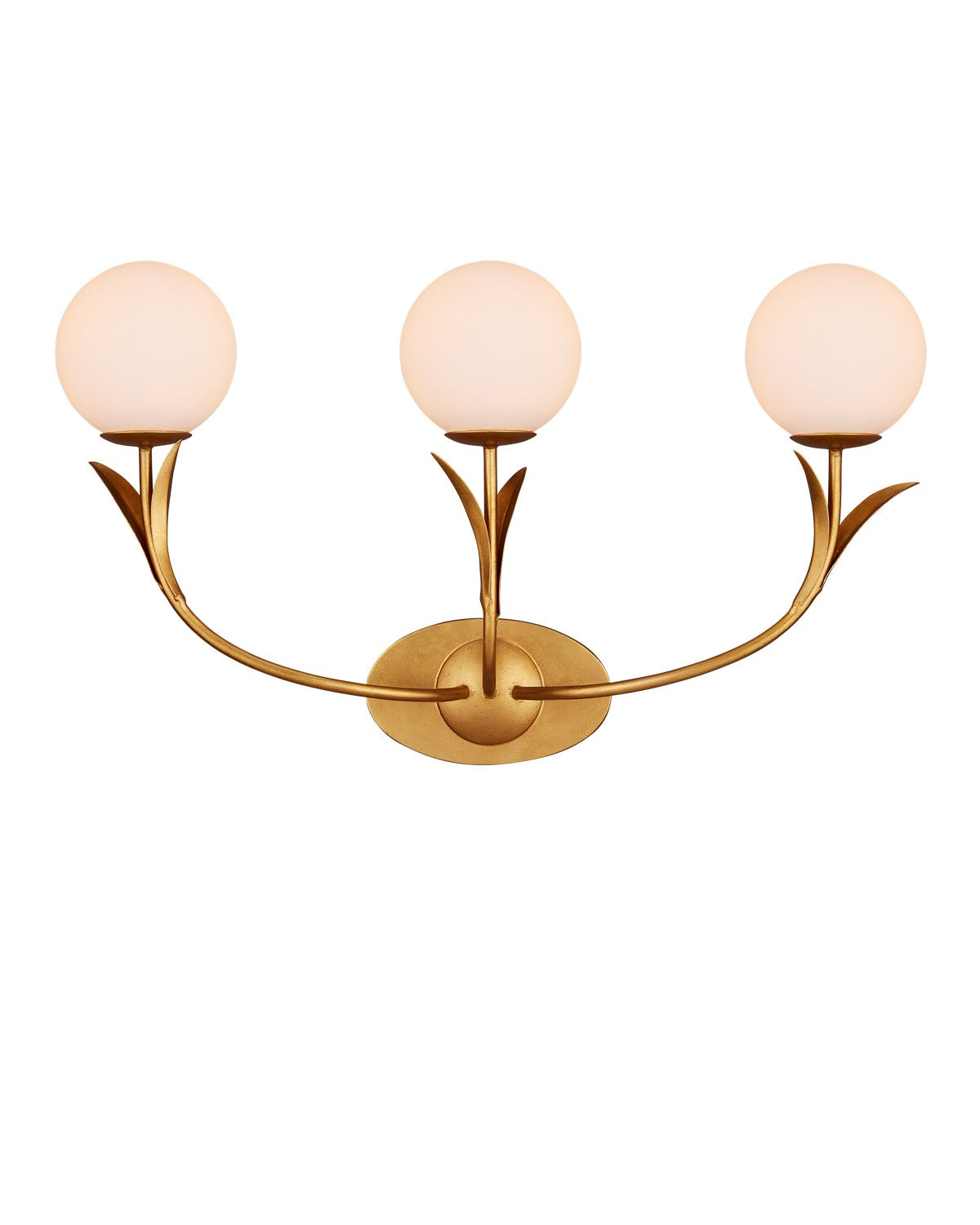 Three Light Wall Sconce in Contemporary Gold Leaf/Sugar White/Frosted White finish