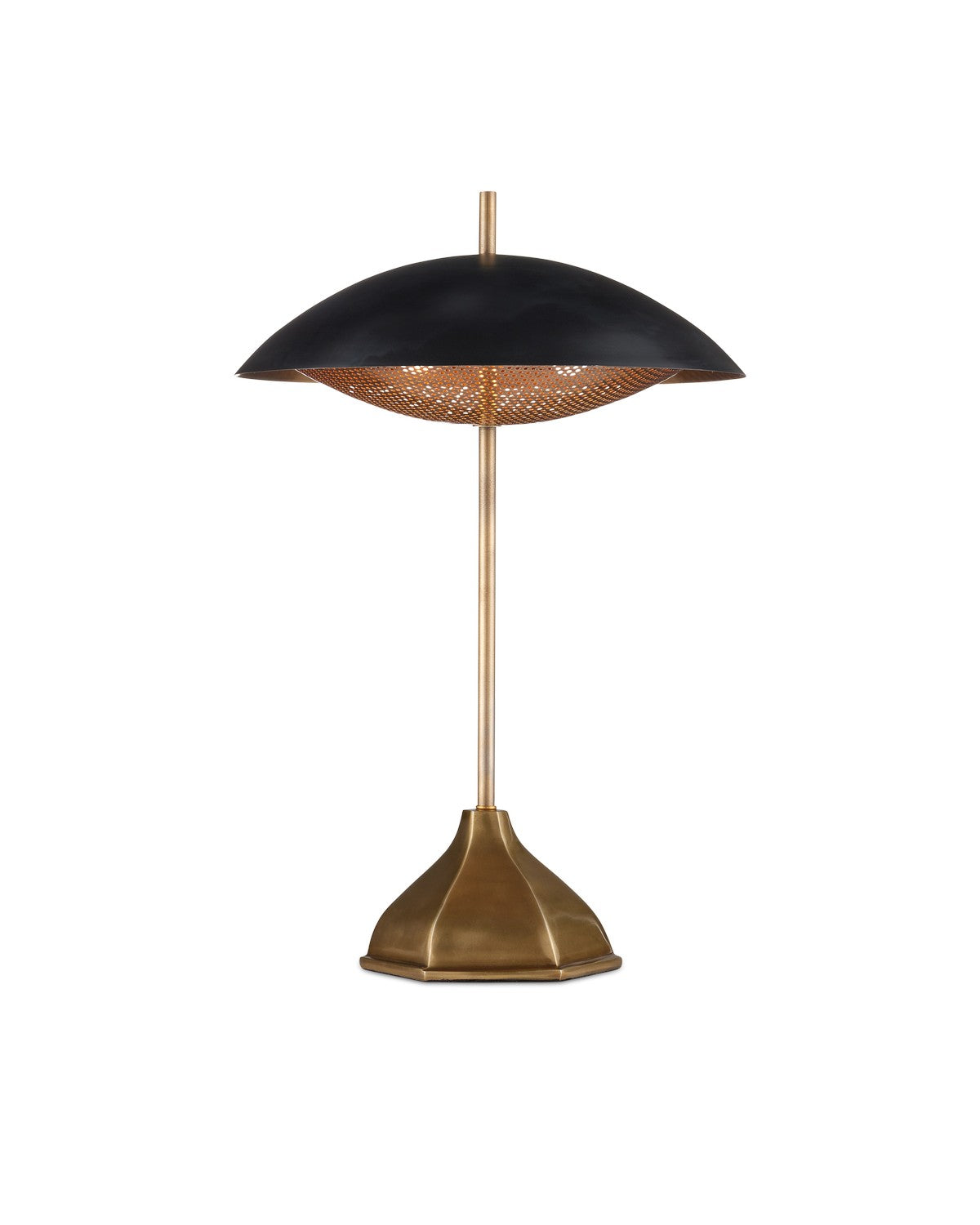 Two Light Table Lamp from the Domville collection in Antique Brass/Black finish