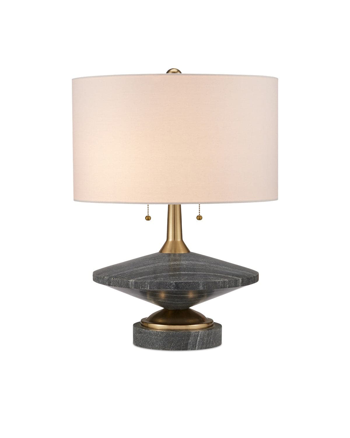 Currey and Company - 6000-0918 - Two Light Table Lamp - Jebel - Natural/Brushed Brass