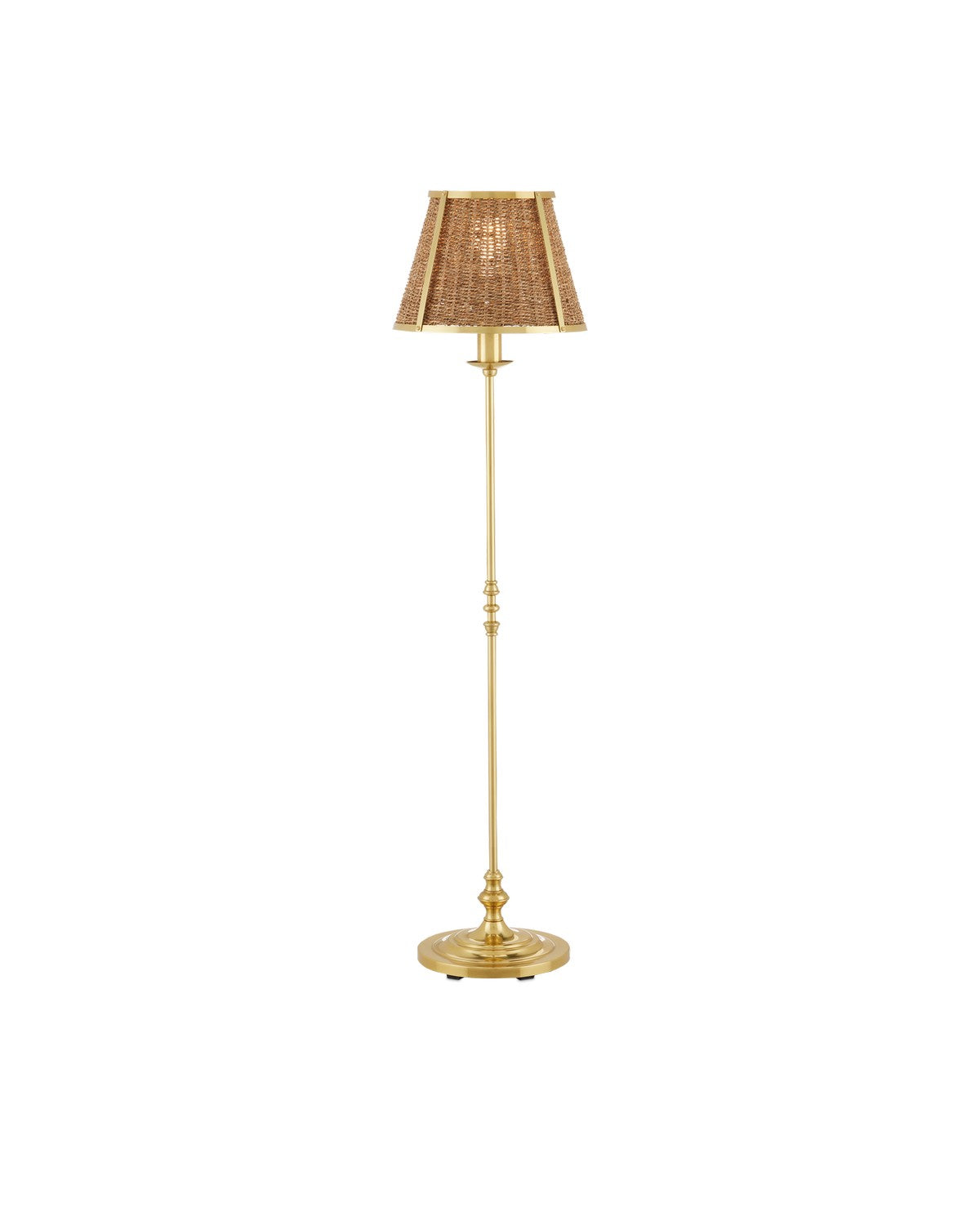 One Light Floor Lamp from the Deauville collection in Polished Brass/Natural finish