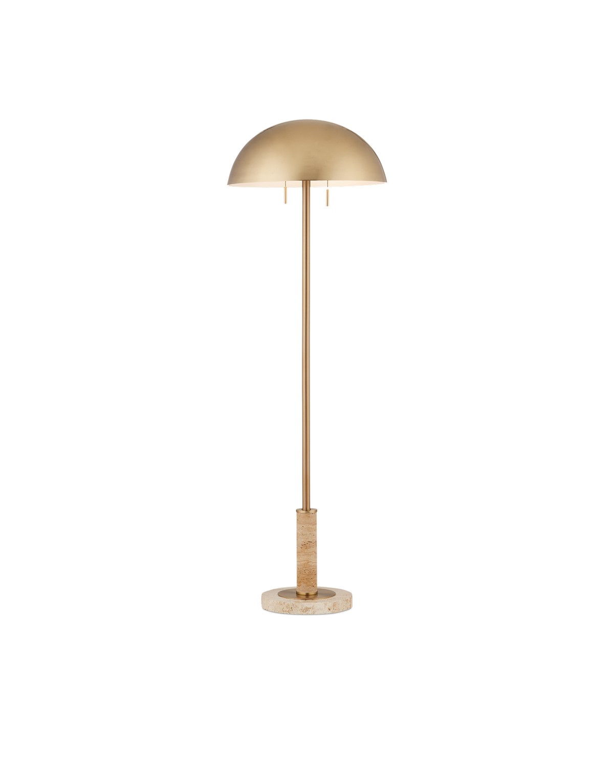 Two Light Floor Lamp from the Miles collection in Brass/Natural finish