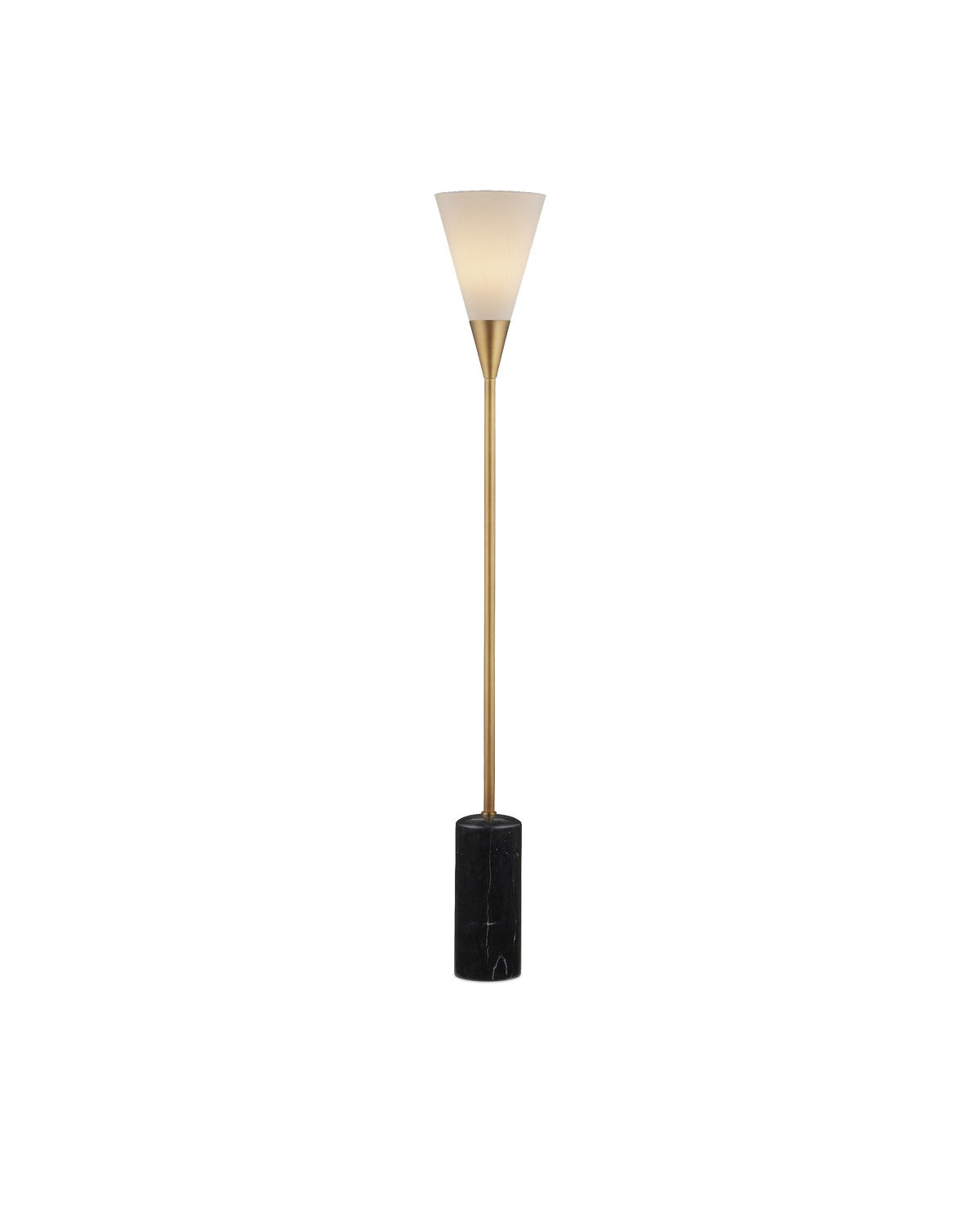 One Light Floor Lamp in Black/Brushed Brass finish