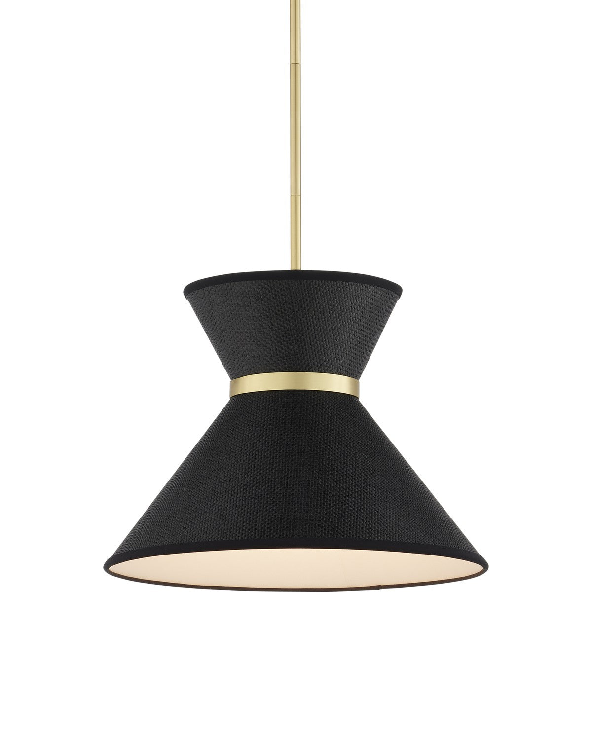 One Light Pendant from the Avignon collection in Black/Polished Brass finish