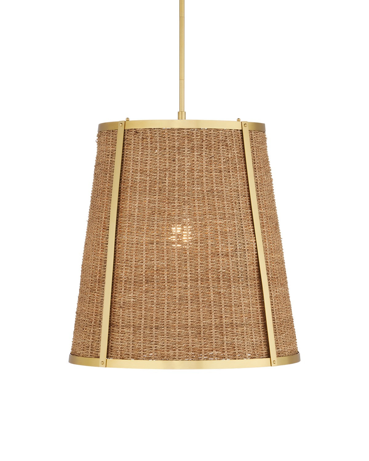 One Light Pendant from the Deauville collection in Natural/Polished Brass finish