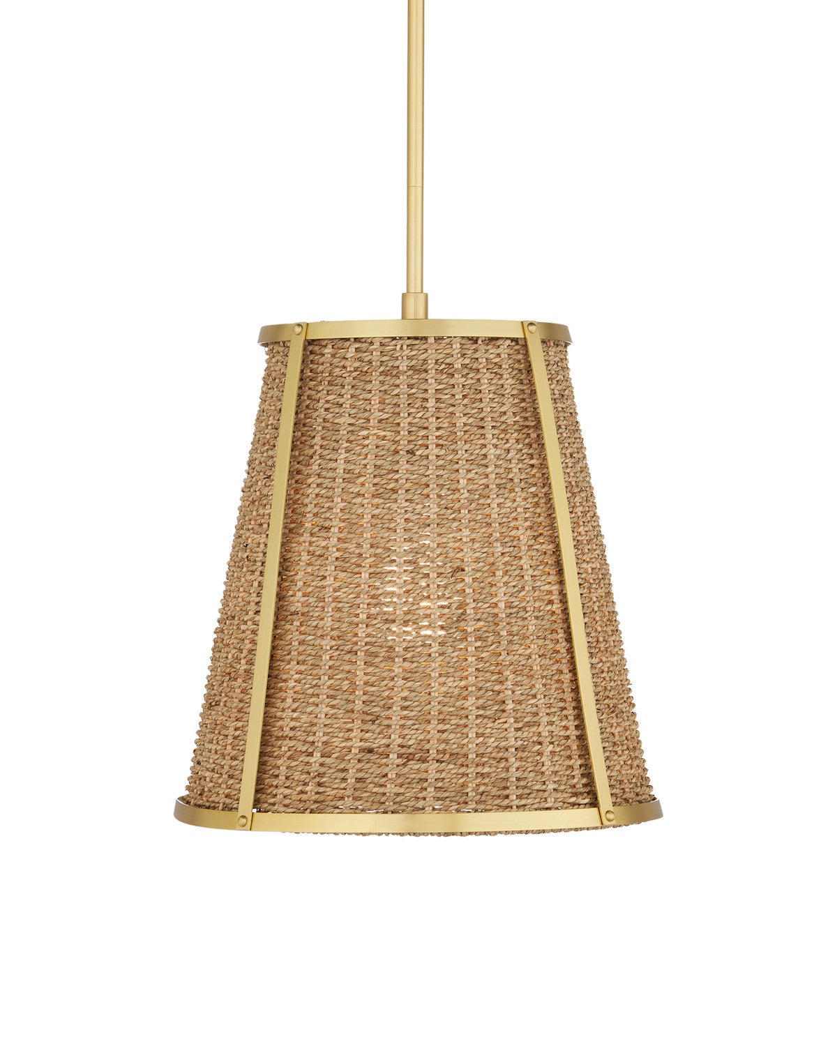 One Light Pendant from the Deauville collection in Natural/Polished Brass finish