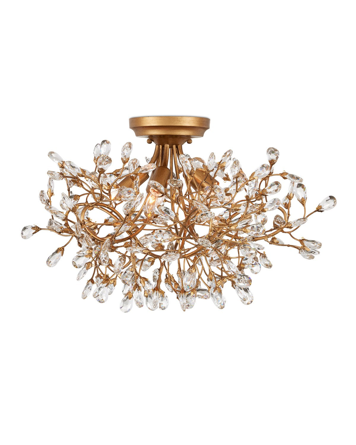 Five Light Semi-Flush Mount from the Crystal Bud collection in Clear/Brass finish