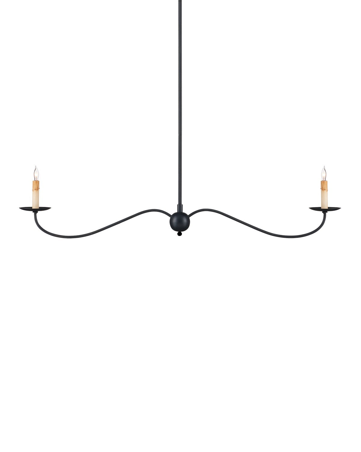 Two Light Chandelier from the Saxon collection in Zanzibar Black finish