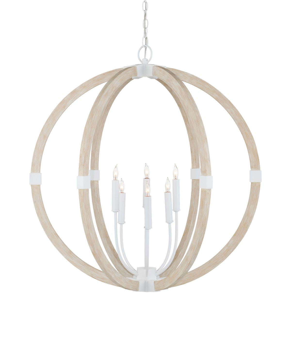 Six Light Chandelier from the Bastian collection in Sandstone/Sugar White finish