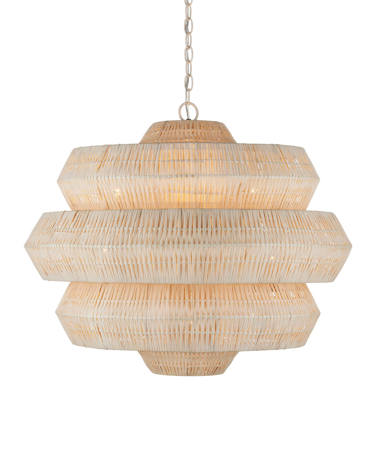 Nine Light Chandelier from the Antibes collection in Bleached/Snow White finish