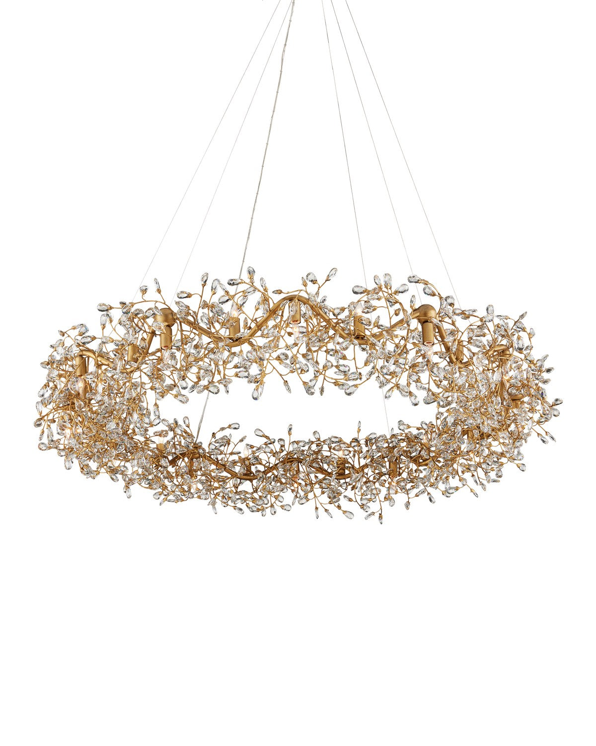 24 Light Chandelier from the Crystal Bud collection in Clear/Brass finish