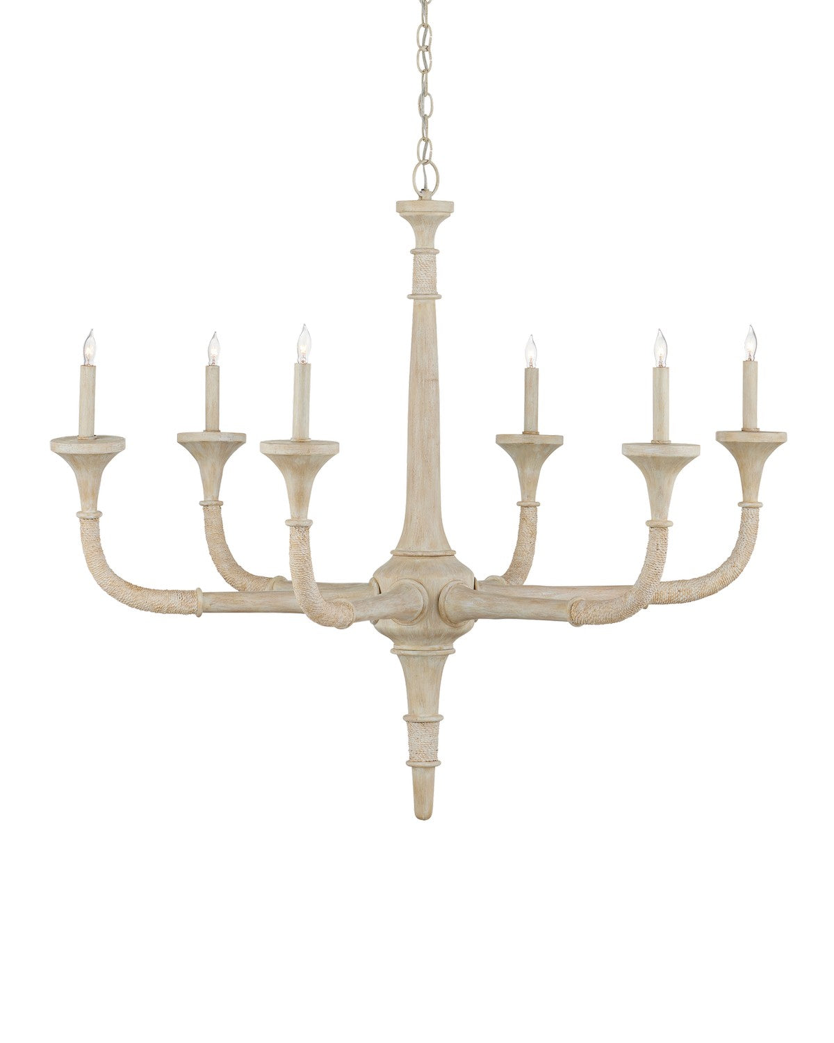 Six Light Chandelier from the Aleister collection in Sandstone finish