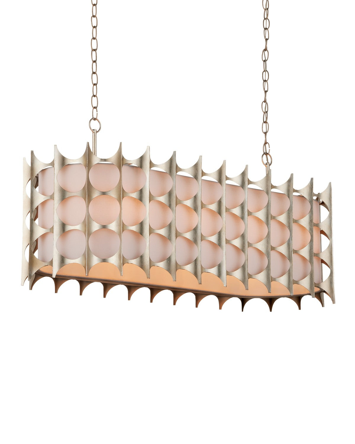 Eight Light Chandelier from the Bardi collection in Contemporary Silver Leaf finish