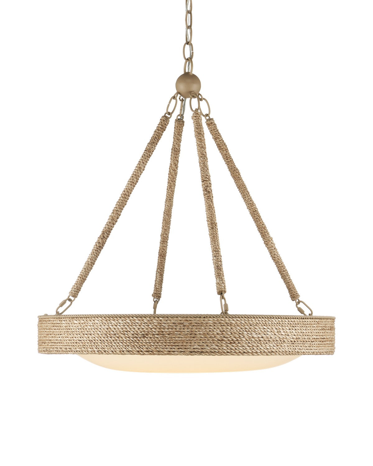 One Light Chandelier from the Hopscotch collection in Natural/Frosted White/Beige/Sugar White finish