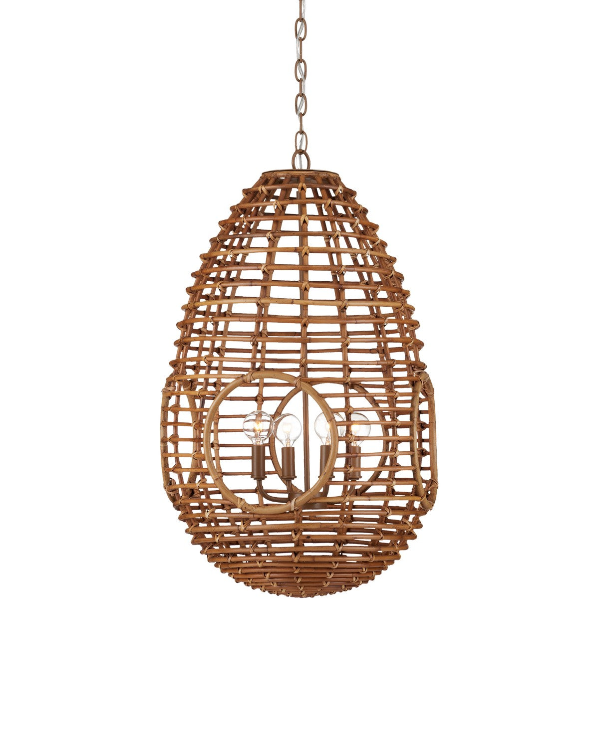 Four Light Pendant from the Columbary collection in Natural/Khaki finish