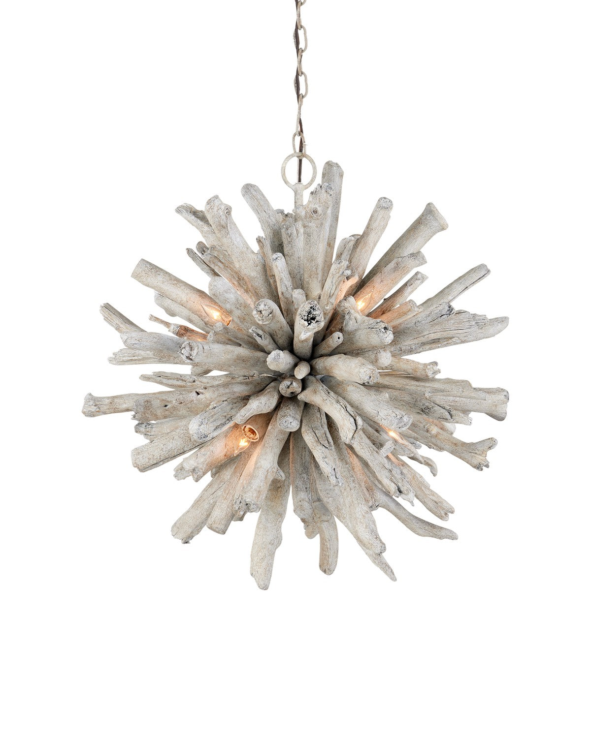 Six Light Pendant from the Kuka collection in Whitewashed Driftwood finish