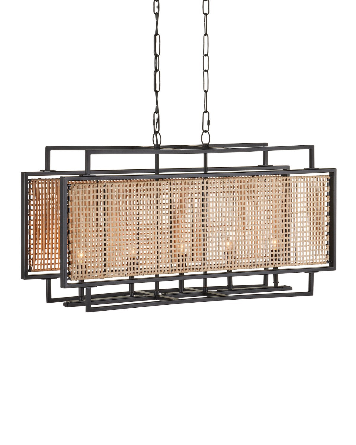 Five Light Chandelier from the Boswell collection in Natural/Black finish