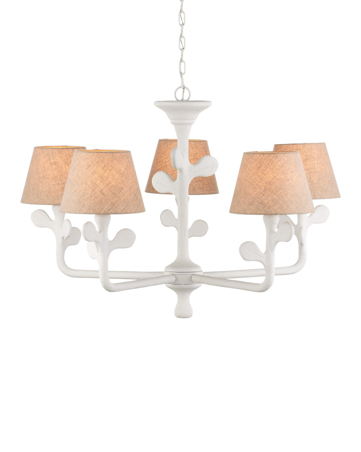 Five Light Chandelier from the Charny collection in Gesso White finish