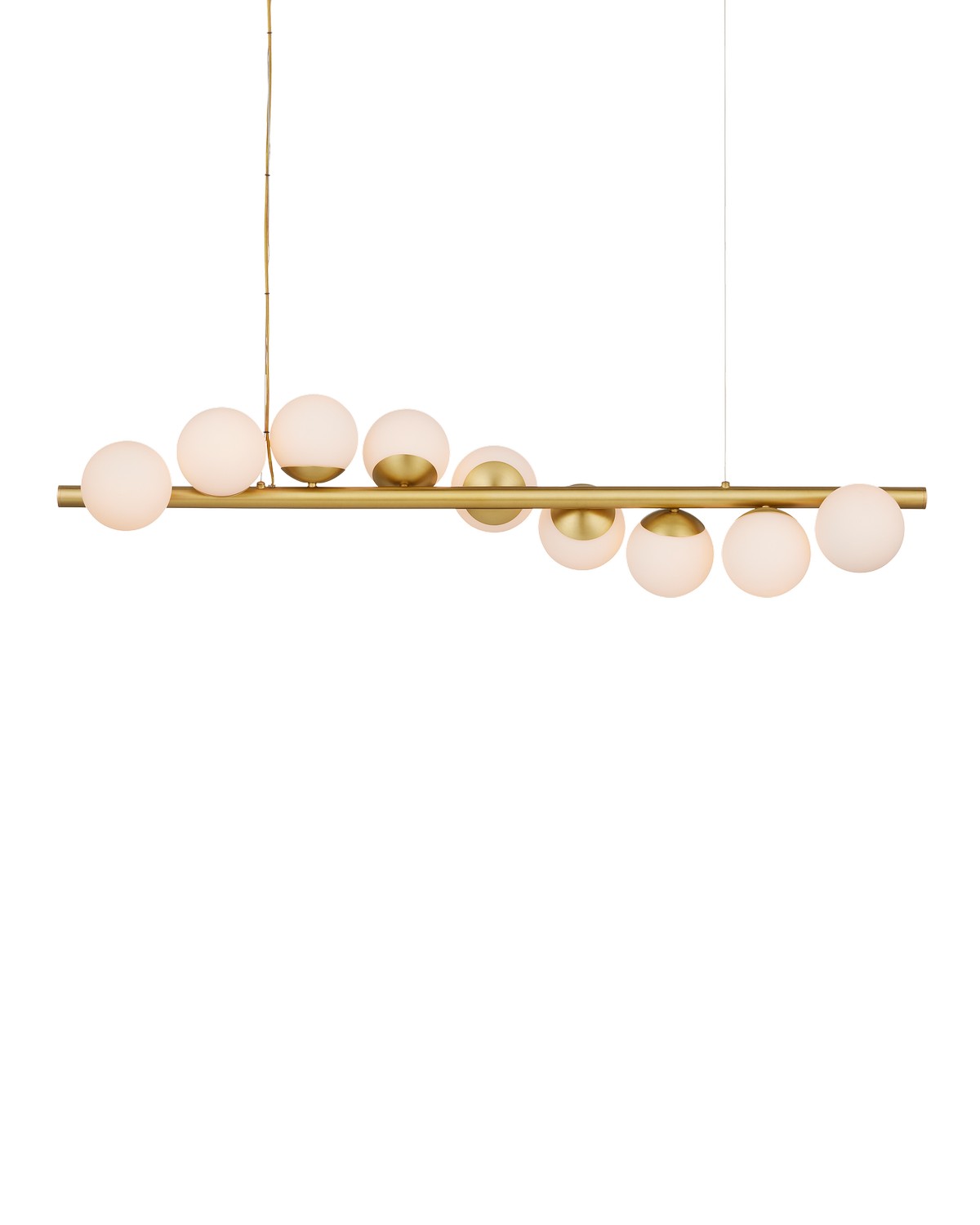 Nine Light Chandelier from the Barcarolle collection in Brushed Brass/White finish