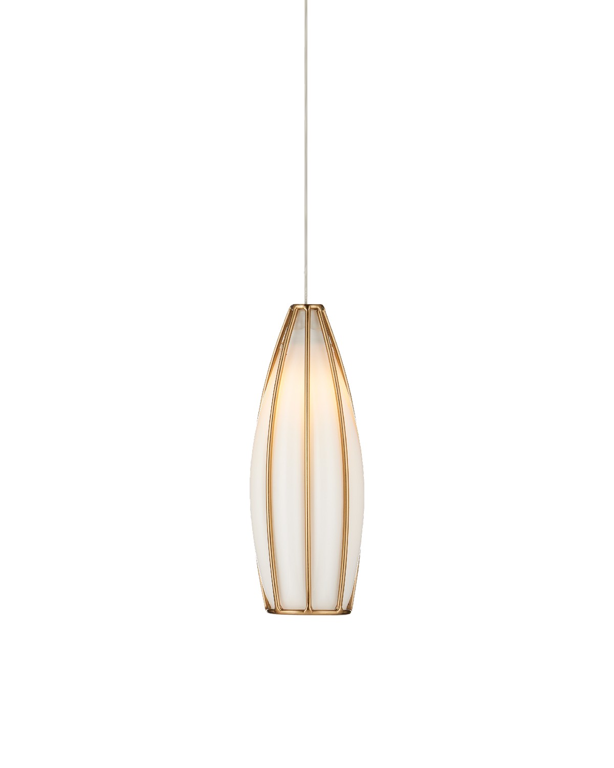 One Light Pendant from the Parish collection in White/Antique Brass finish