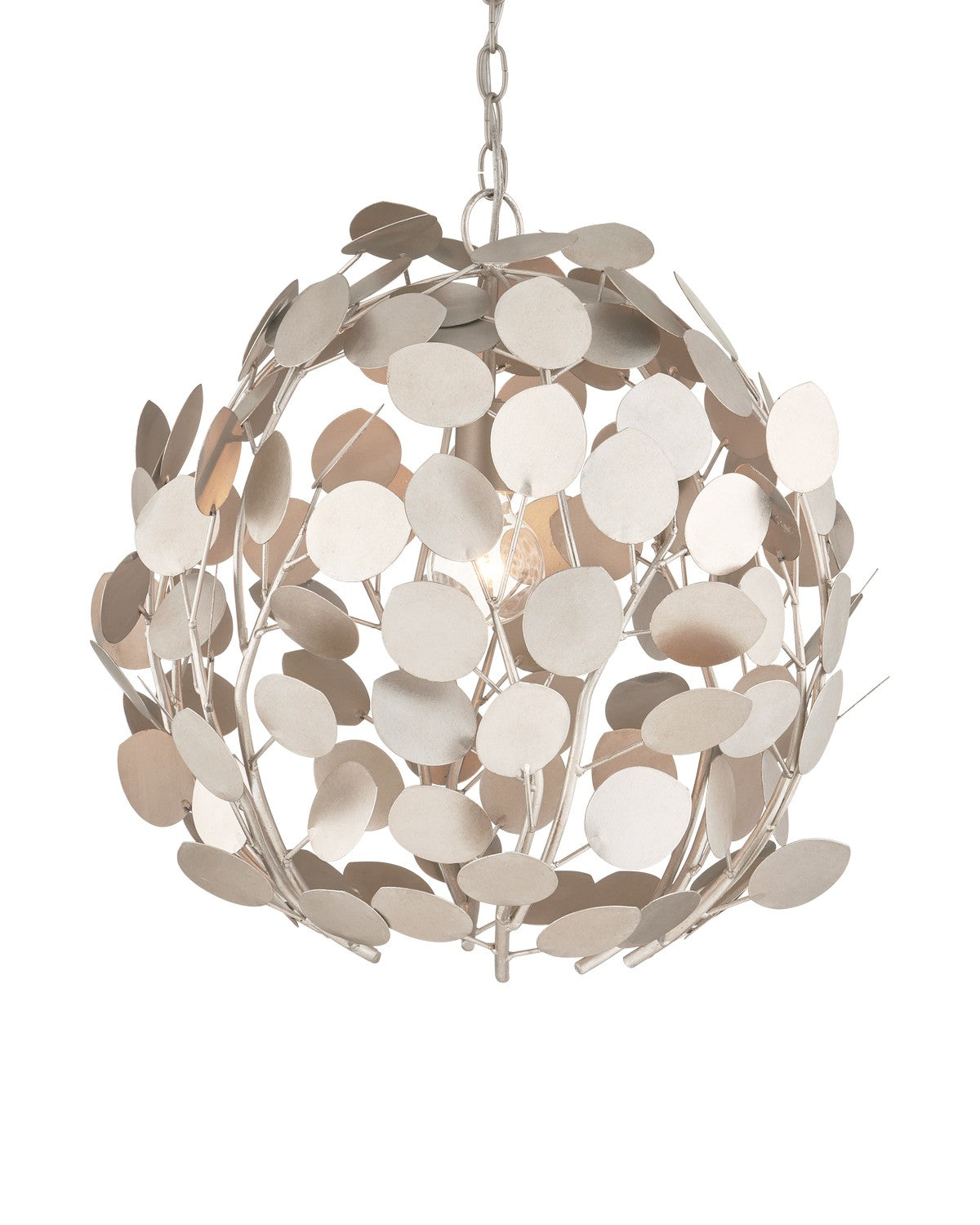 One Light Chandelier in Contemporary Silver Leaf/Contemporary Silver finish