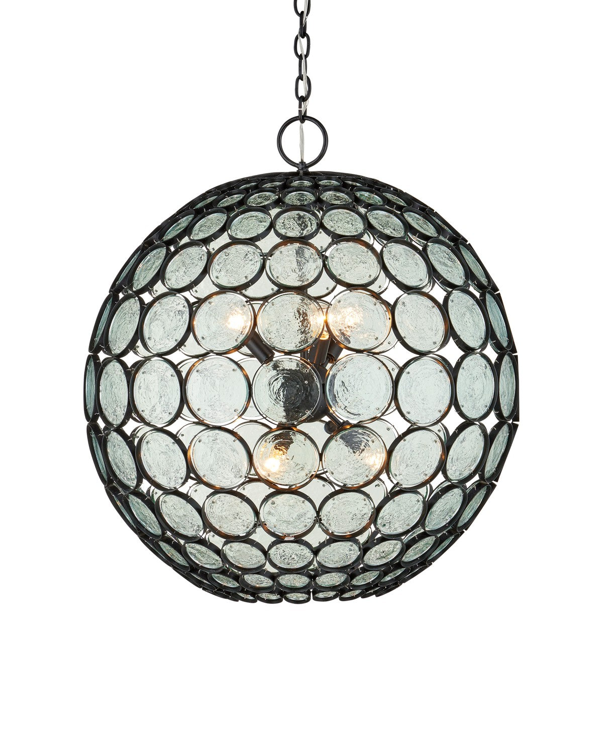 Six Light Chandelier in Satin Black/Clear finish