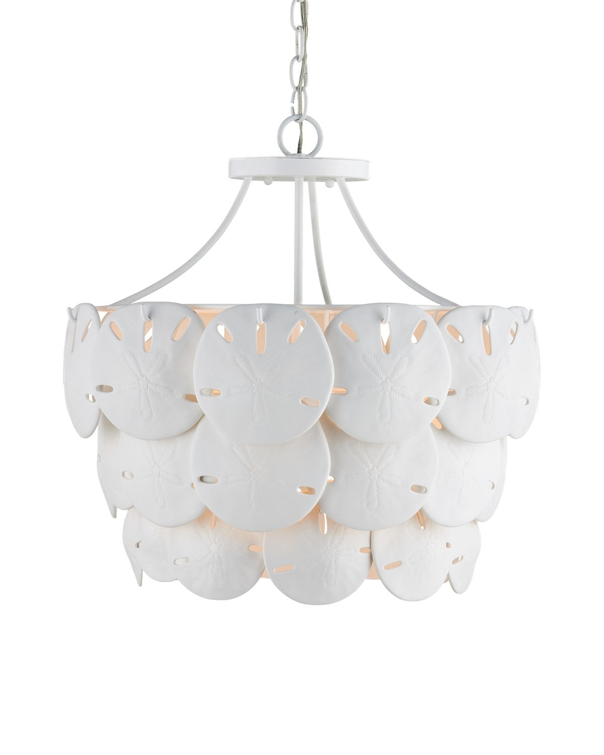 Three Light Chandelier in Sugar White/White finish