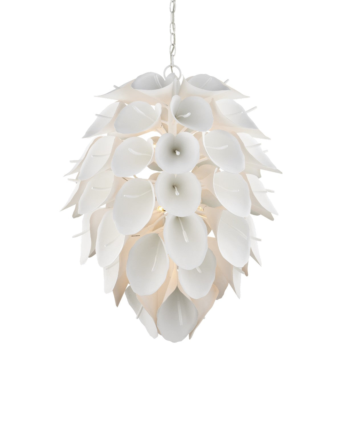 Nine Light Chandelier in Gesso White finish