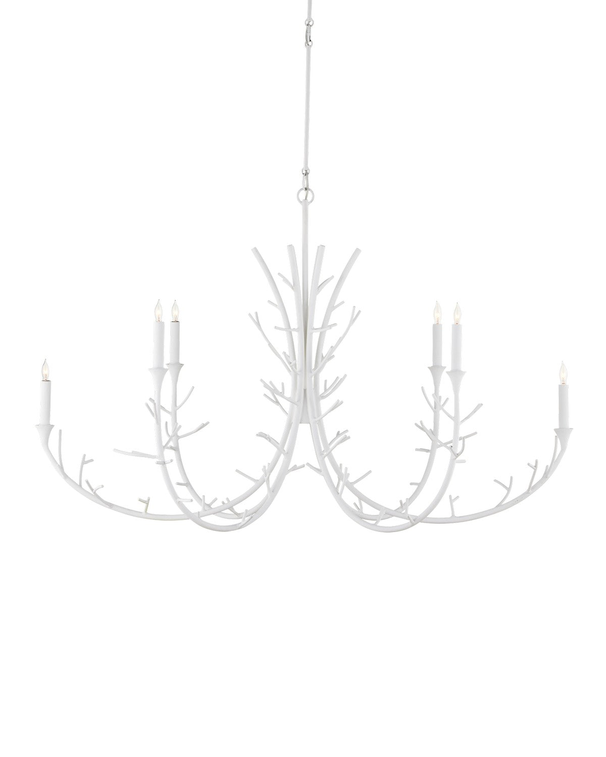 Six Light Chandelier in Gesso White finish