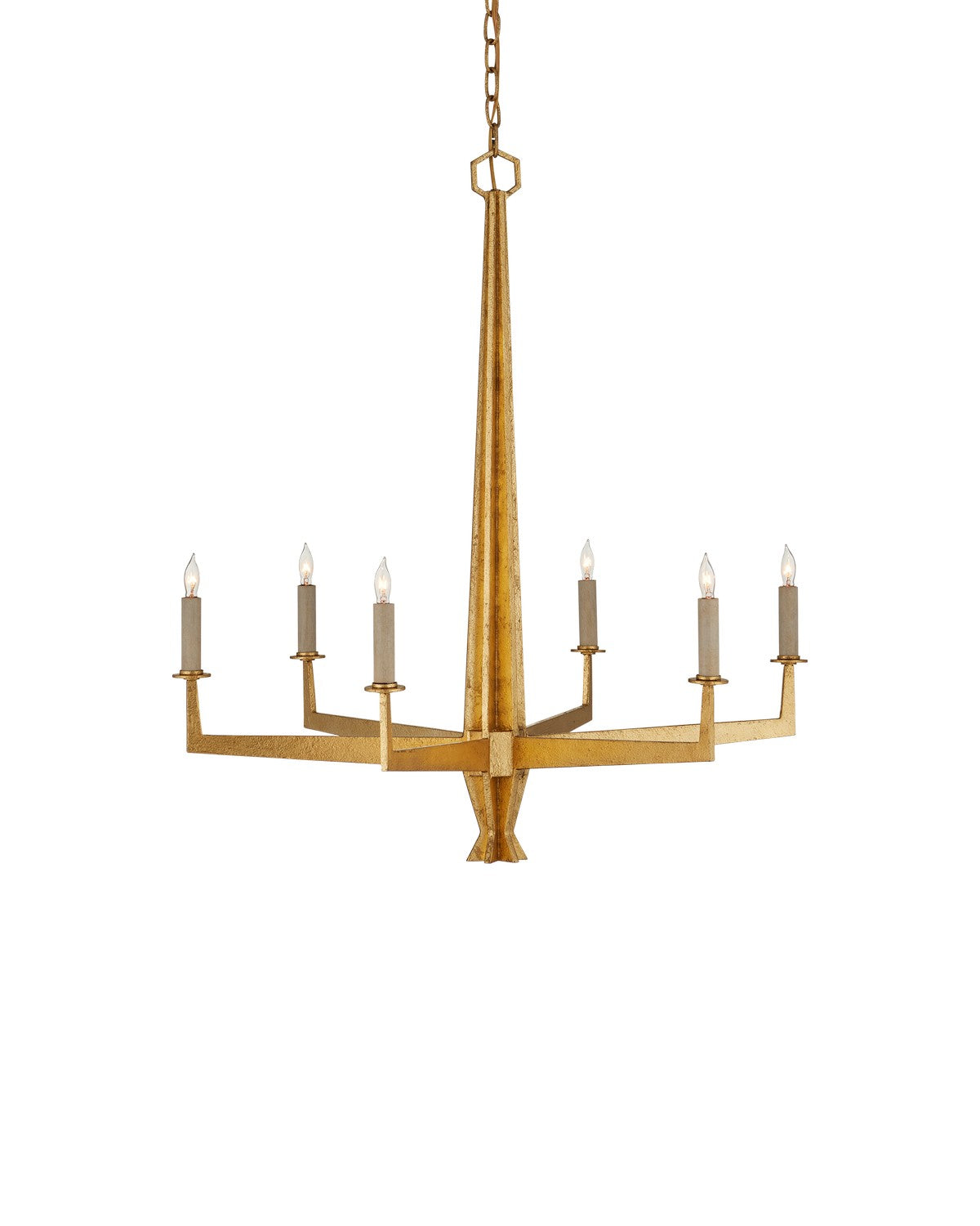 Six Light Chandelier in Washed Lucerne Gold finish