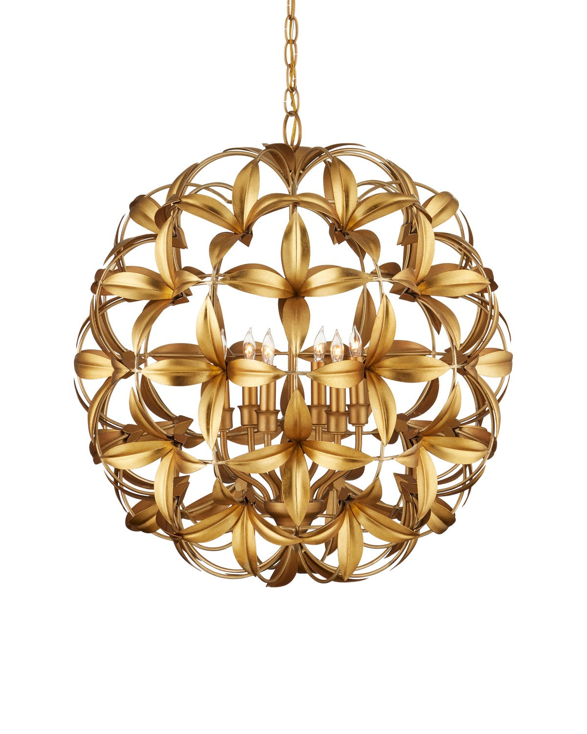 Six Light Chandelier in Contemporary Gold Leaf/Contemporary Gold finish