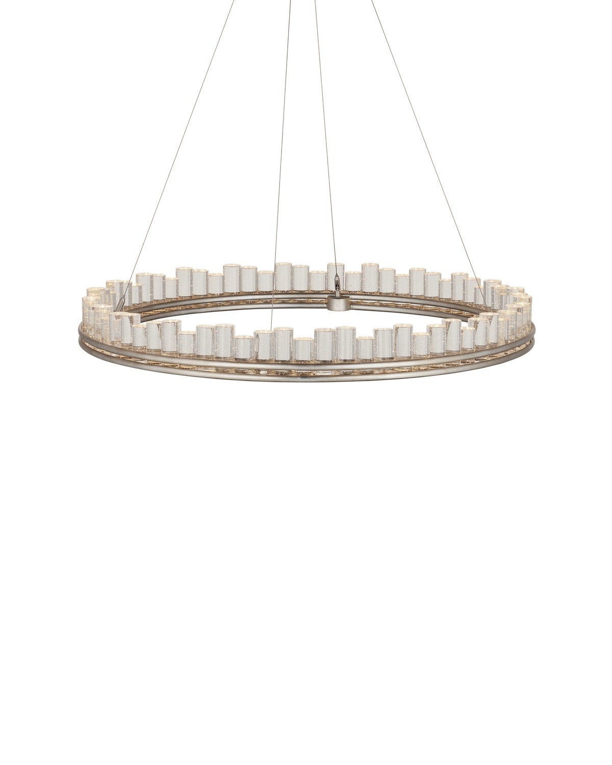 One Light Chandelier in Contemporary Silver Leaf/Contemporary Silver/Clear finish