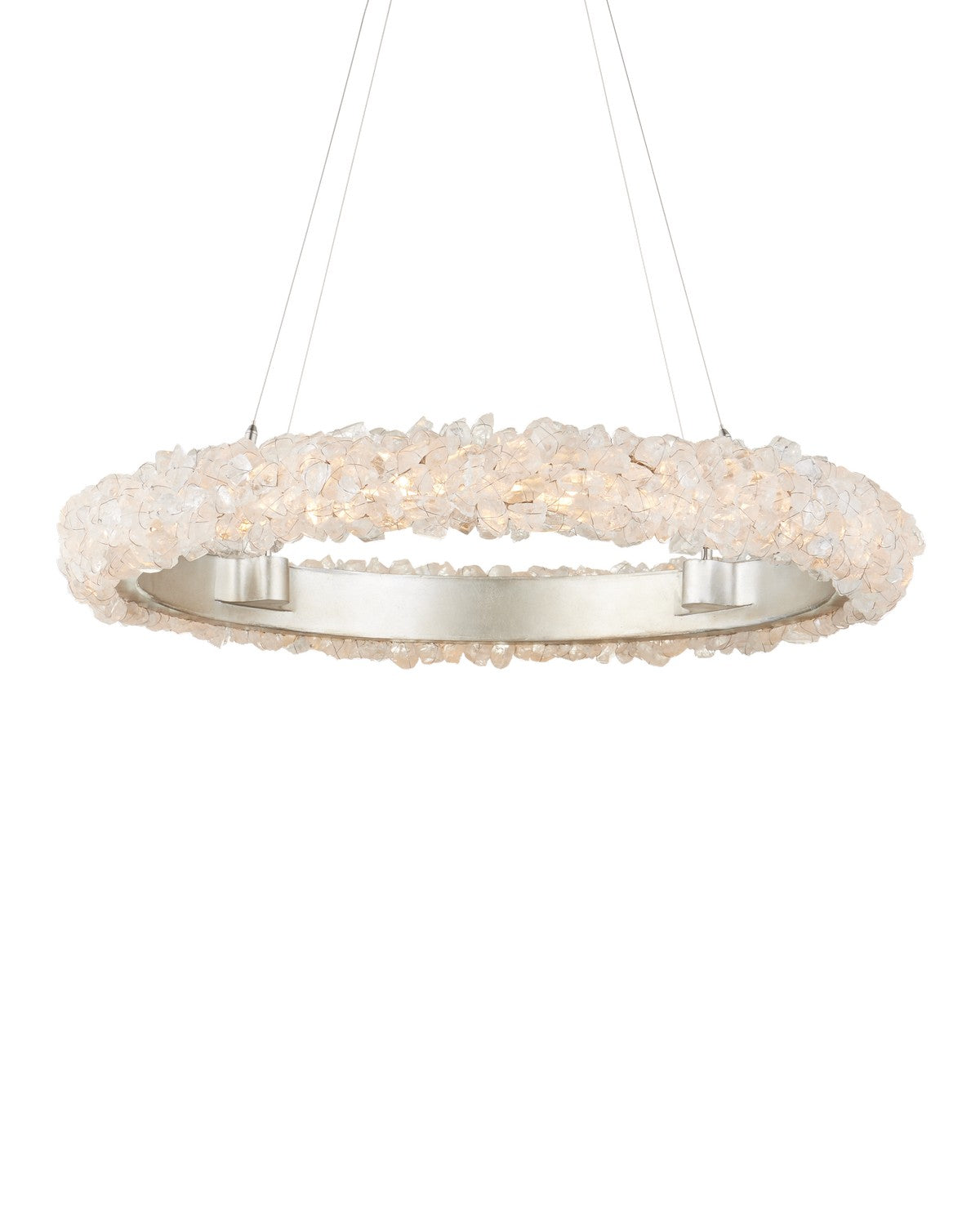 One Light Chandelier in Contemporary Silver Leaf/Contemporary Silver/Natural finish