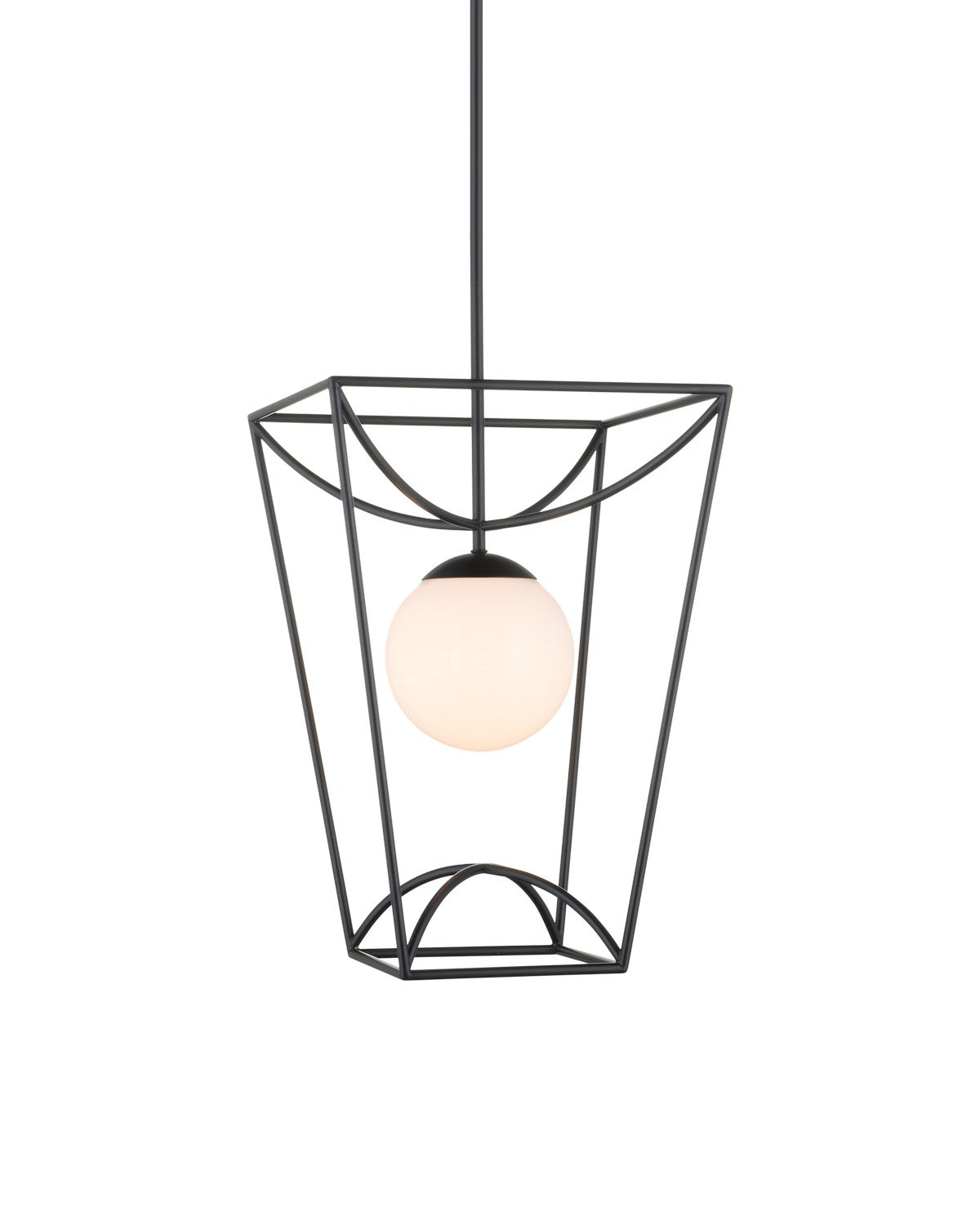 One Light Lantern in Black/White finish