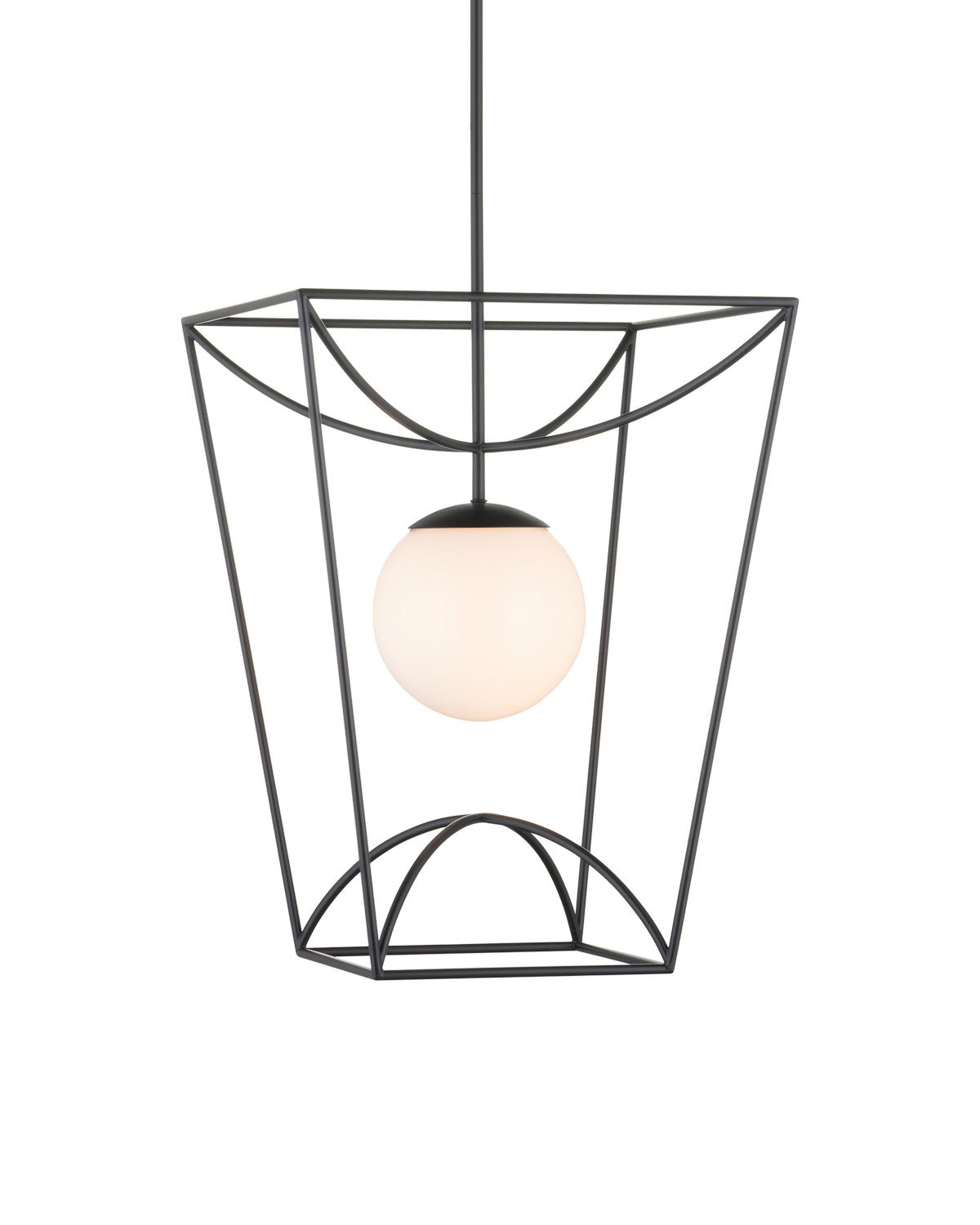 One Light Lantern in Black/White finish