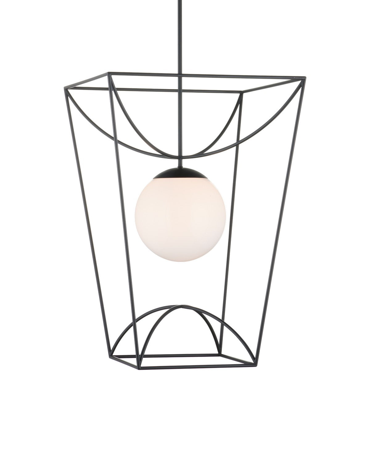 One Light Lantern in Black/White finish