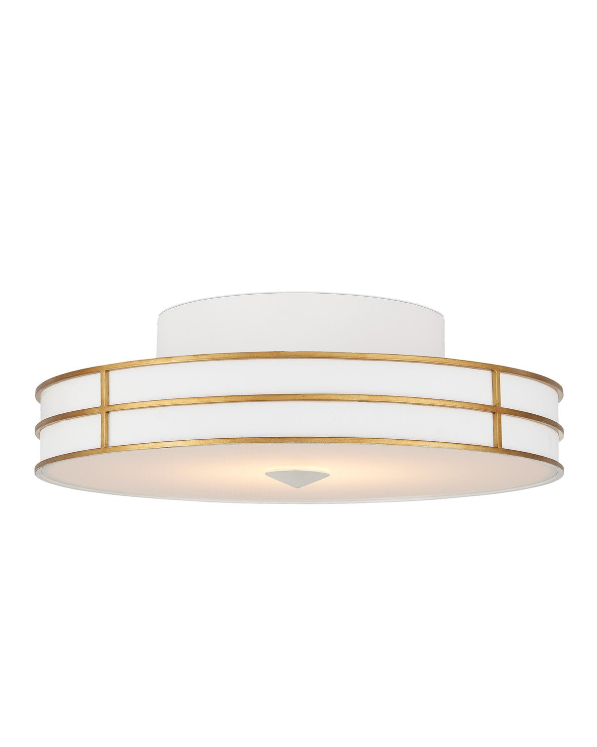 One Light Flush Mount from the Fielding collection in Gesso White/Contemporary Gold/Sugar White/White finish