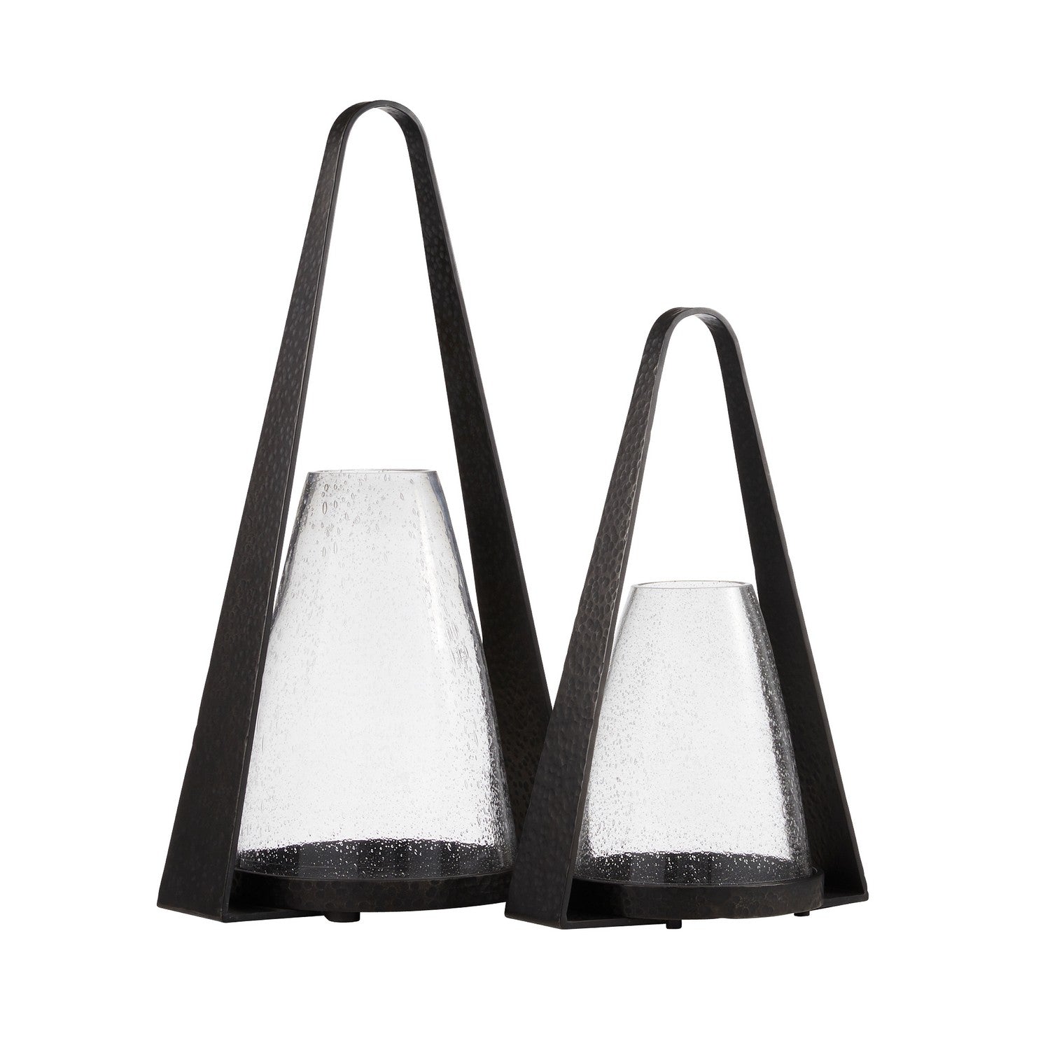 Hurricanes, Set of 2 from the Dayton collection in Clear/Blackened Iron finish