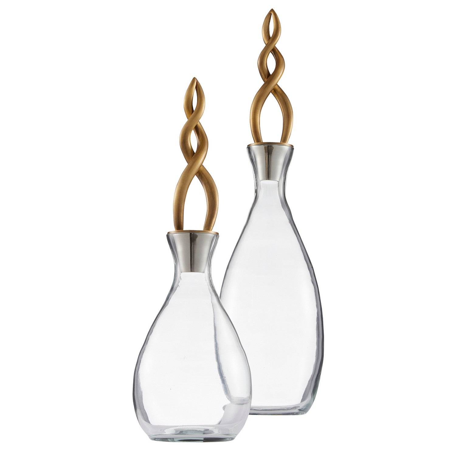 Decanters, Set of 2 from the Elixir collection in Smoke/Vintage Brass finish