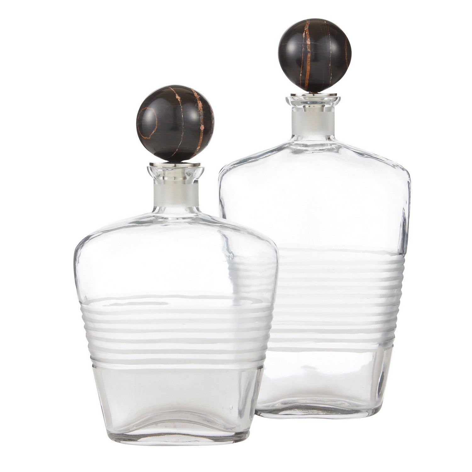 Decanters, Set of 2 from the Eaves collection in Clear/Bengal finish