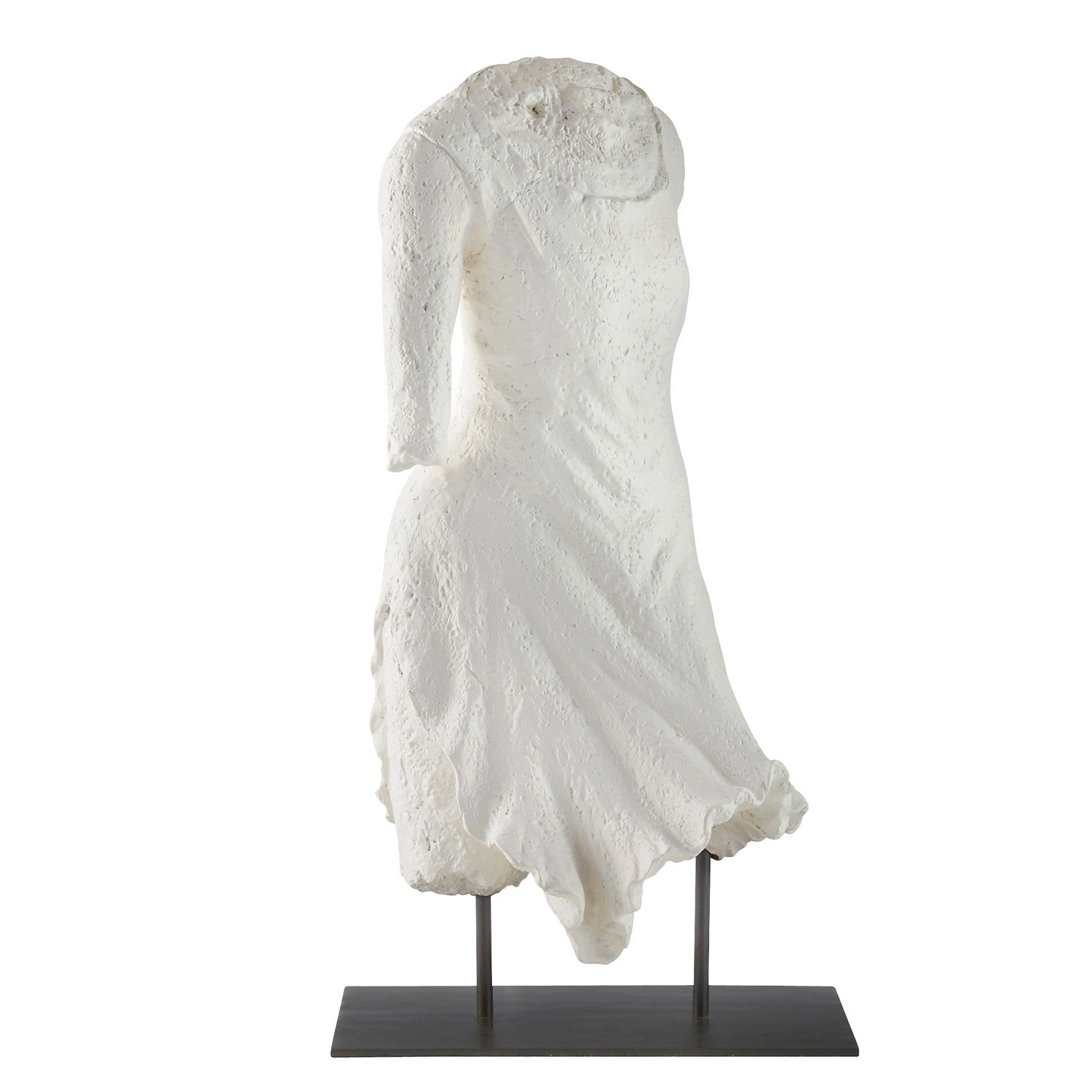 Sculpture from the Decilia collection in Matte White Plaster/English Bronze finish