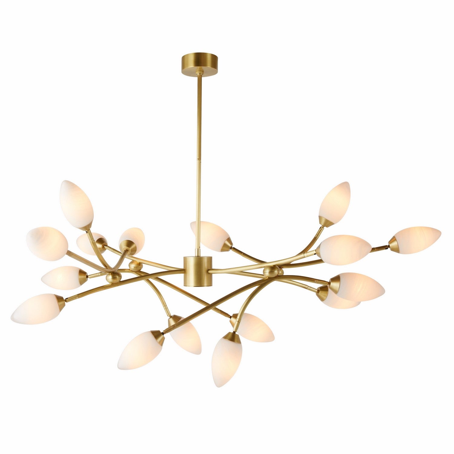 16 Light Chandelier from the Ember collection in Antique Brass/Matte Swirl finish