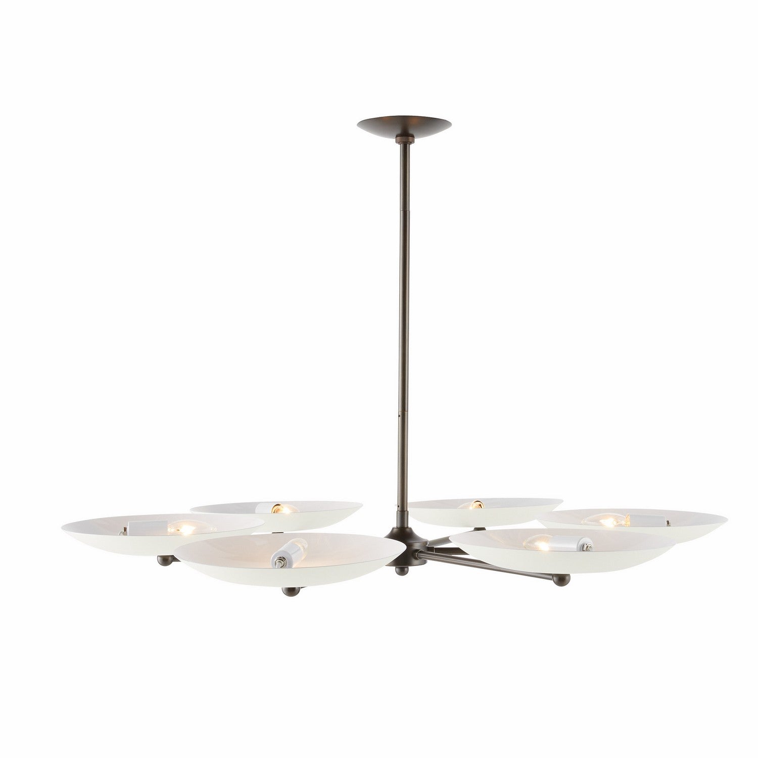 Six Light Chandelier from the Griffith collection in Bone/English Bronze finish