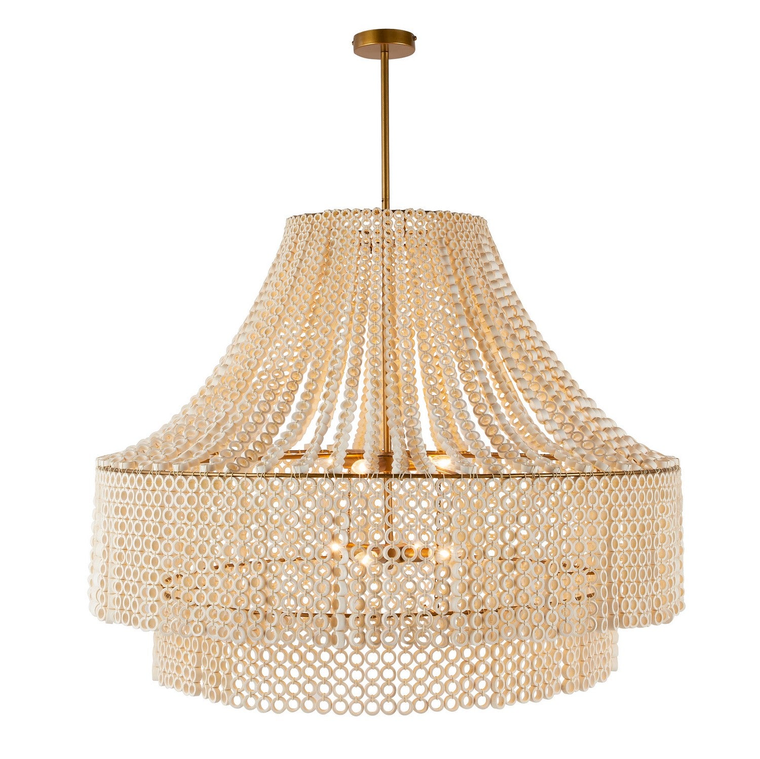 Eight Light Chandelier from the Hannie collection in White/Antique Brass finish