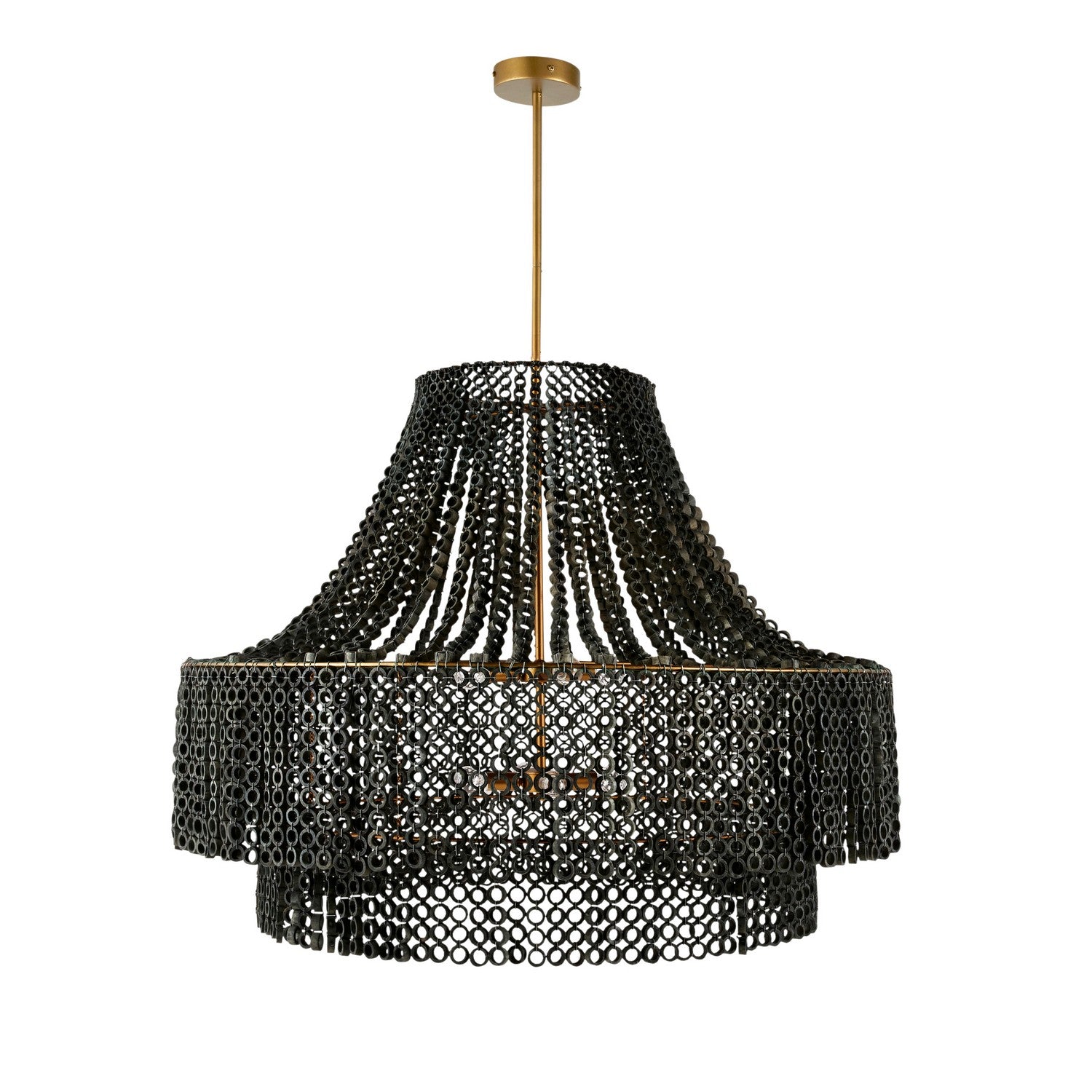 Eight Light Chandelier from the Hannie collection in Gray Wash/Antique Brass finish