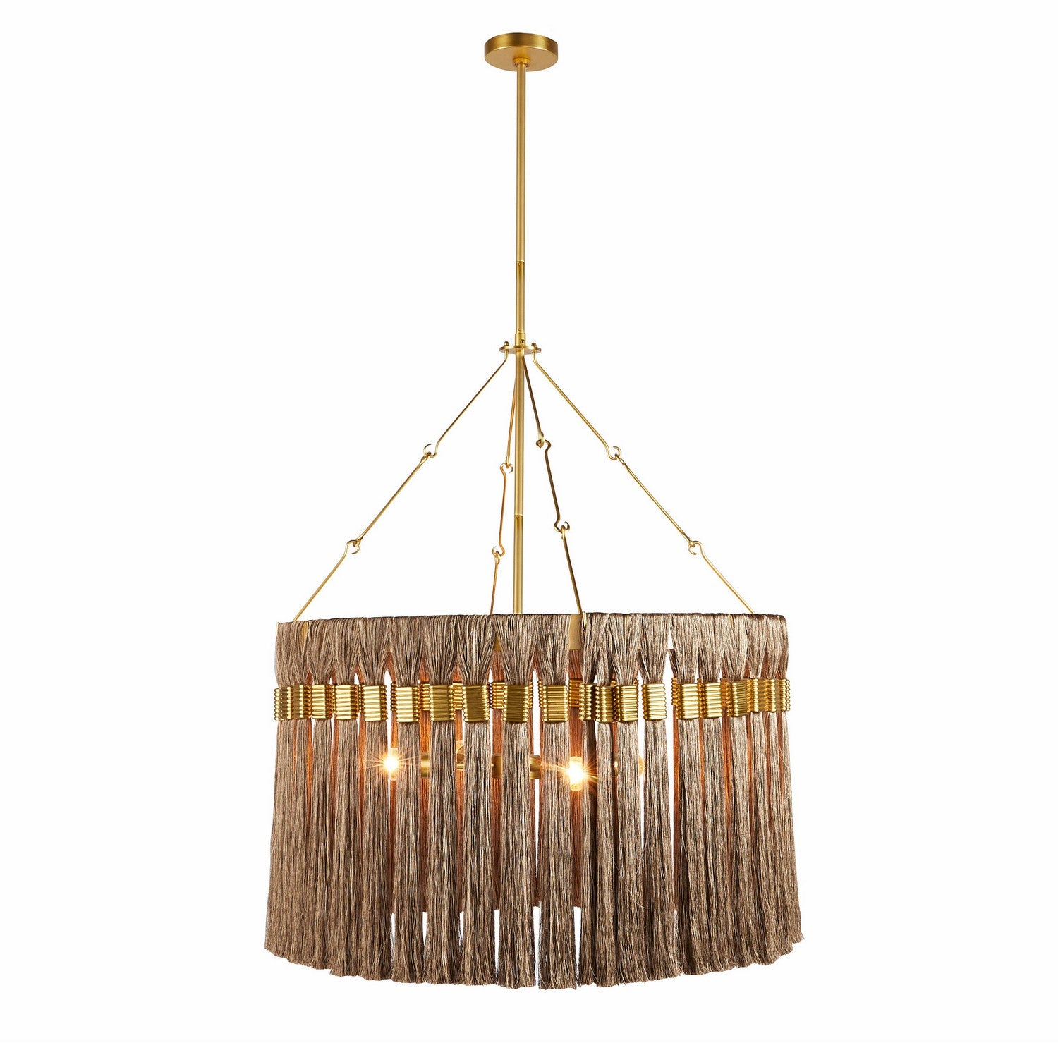 Four Light Chandelier from the Dutchess collection in Gold and Gray/Antique Brass finish