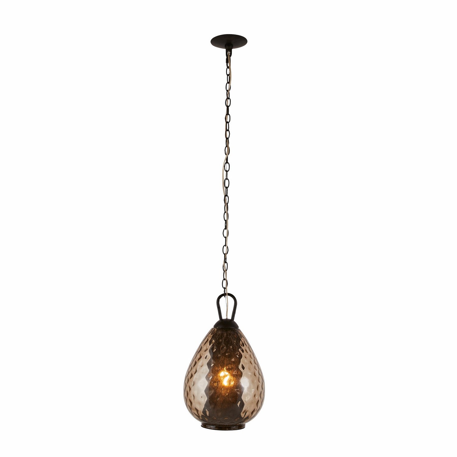 One Light Pendant from the Eureka collection in Smoke/Bronze finish